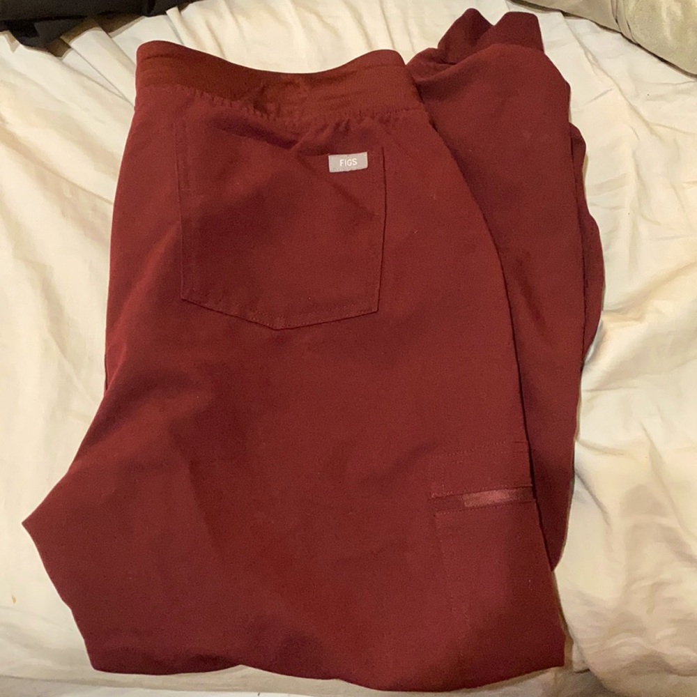 women's Burgundy Zamora - Jogger Scrub Pants - L